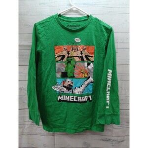 Mojang Studios Minecraft Creeper Golem Shirt Boys Youth XL - H Long Sleeve